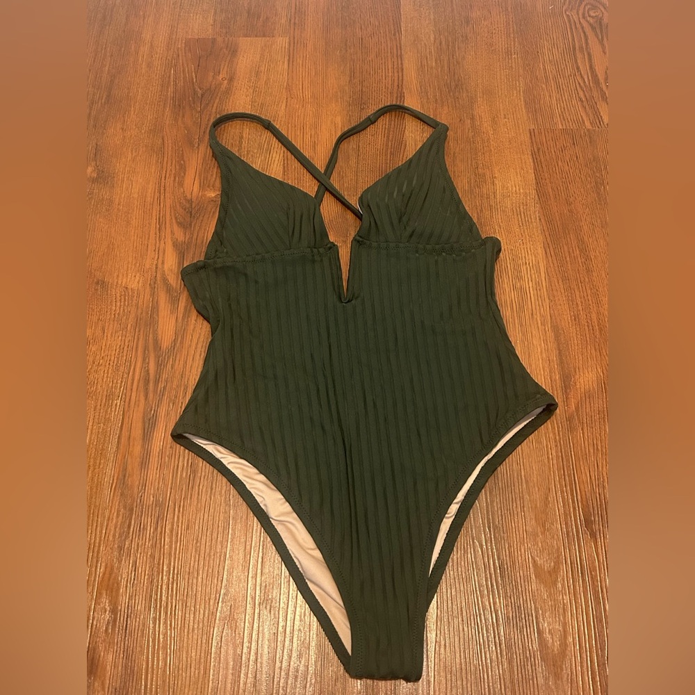 NWOT Dark Green V-Neckline One Piece